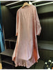 Embossed Pleated Women's Dress Spring Loose Simple Solid Color Long Sleeve Famale Clothing 2DB6616