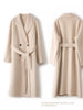 Women 100% Wool Peak Lapel Overcoat Belt Double-Breasted Autumn Winter Long Jacket Trench Coat Ladies Female Clothing #19