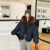Warm Down jacket Ladies Pai Overcome Winter Cotton Padded Coat Women Parkas Horn Hooded Outcoat Big fur collar Overcoat