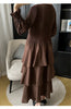 Spring Ruffled Lantern Sleeve Pleated Dress Atmospheric Design Sense Pleated Long Dresses Women's Clothing