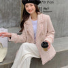 Elegant Plaid Women Blazer French Small Fragrance Raw Edges Tassel Suit Jacket Button Loose Casual Aesthetic Female Coat