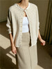 Women's Sweater Striped Button Down Cardigan Knit Tops Outerwear Casual Loose Long Sleeve Fall Tops Knitwear