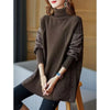 Women's Parkas Autumn Winter Loose Mid Long Casual Splicing knitted Warm Female Jacket Outwear Overcoat Woman