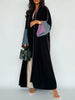 Middle Eastern Loose Abaya Muslim Full Sleeve Open Front Abayas Elegant Kaftans Women Jilbabs Arabian Islamic Maxi Dresses