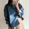 Korean Loose Casual Women's Denim Shirt Vintage Outerwear Spring Blusas Tops Long Sleeve Thin Casual Coats Street