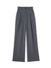 Women Solid Pleated Front Zipper Wide Leg Pants Vintage High Waist Full Length Female Chic Lady Trousers