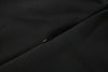 Office Style Dress Women Shoulder Padded Zip Wrapped Bandage Full Sleeve Splits Elegant Solid Simple Long Bodycon