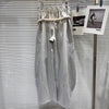 Women Personalized Woven Hemp Rope Belt Loose Wide-leg Casual Pants Bloomers