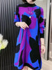 Women's Autumn and Winter Woolen Dress with Knee Length Matching Long Skirt Plus Size Slim Loose Versatile Warm Dress
