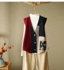 Spring and Autumn loose design vest, vest, women's outerwear, camisole, retro knit vest, cardigan, woolen sweater