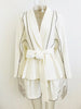 High Street Designer Runway Suit Set Women's Batwing Sleeve Diamonds Rhinestone Beaded Belted Blazer Shorts Set 2pcs