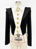 High Street Designer Jacket Women's Black White Color Block Double Collars Cropped Blazer