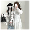 Original Japanese Lace Off-Shoulder Long Sleeve Dress Sweet Girl Kawaii Bowknot Women's Elegant Lolita Short Dresses