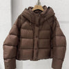 Buttoned Tie-Waist Stand Collar Puffer Jacket Solid Long Sleeve Winter Cozy Warm Women Outerwear Chic Casual Lady Coat