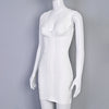 Sexy Plunge V Bandage Dress Stripes Slim Bodyocn Mini Party Celebrity Evening Dress Elastic Knitted Vestidos