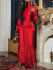 Women Full Sleeve Turtleneck Ribbon Ruched Long Maxi Dress Spring Sexy Street Slim Evening Night Club Party Dresses