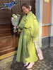 Casual Stand Collar Lace Up Trench Coat Women Chic Full Sleeve Single Breasted Windbreaker Lady Commute Daily Outwear