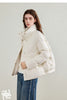 Women's 90% White Duck Down Jacket Autumn High Neck Windproof Fluffy Cocoon Silhouette Warm Outerwear