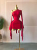 Women Drop Shoulder Flare Sleeve Ruffles Side Bodycon Midi Mini Dress Birthday Holiday Dresses Vestidos