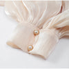 Female Long Flare Sleeves Lace Up Mini Dress Elegant Chiffon Ruffle High Waist Vestidos Autumn Woman Party Wear