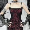 Vintage Elegant Goth Dress Women Sexy Streetwear Fairy Grunge Aesthetic Cross Pattern Spaghetti Strap Party Dress Female