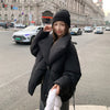 Women's Winter Lapel Puffer Jacket Loose Y2K Down Cotton Coat Woman Solid Color Casual Windproof Warm Cropped Parkas