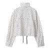 Polka Dot Shorts Sets For Women Outfits Long Sleeve Zipper Turtleneck Jacket Coat Spring Woman Elegant 2 Piece Set