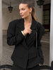 Elegant Suit jacket Female Patchwork V-Neck Lace-Up Commute Long Sleeve Autumn Coat For Women Bandage Suit
