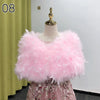 Real Ostrich Feather Wedding Shawl Women Winter Fur Wrap Cape Scarf Fluffy Feather Bridal Shrug Party Stoles Bride Cape Cloak