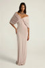 Women Off-shoulder Ruched Sexy Maxi Dress Elegant Deep V Neck Draped Sleeve Bodycon Club Party Long Dresses Female