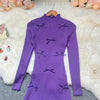 Chic Sexy Wrap Hips Knitted Mini Dress Y2K Aesthetic 3D Bows Bodycon Party Dress Streetwear Lady Dress