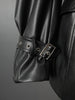 PU Leather Patchwork Blazer Women's Lapel Slim Double Breasted Long Sleeves Suit Jacket Autumn 7A1518