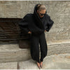 Black Stand Collar Woolen Coats Women's High Street Buttons Full Sleeve Short Overcoats Autumn Female Solid Outwear