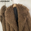 Debaior Winter Clothes Women Faux Mongolia Sheep Fur Coat Warm Fake Fur Jacket Long Sleeve Artificial Fur Overcoat