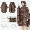 Big Size Women Leopard Raincoat Lightweight Rain Coat Poncho Ladies Waterproof Cloak Raincoats Adults Windproof Rainwear