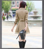 2026Spring Autumn Windbreaker Coat Women Slim Mid Long Lace Trench Coat Female Casual Double-breasted Outerwear Tops