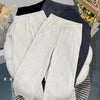 Autumn Winter Women Chic Designer Cotton High Waisted Sweatpants Lady Versatile Casual Solid Wide Leg Straight Leg Trousers