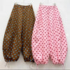 Women Retro Polka Dot Print High Waist Barrel Leg Pants Drawstring Hem Wide Leg Trousers With Pockets Y2K Casual Streetwear