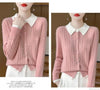 Cashmere Sweater For Women Autumn And Winter Knitted Cardigan For Women Loose Fitting Woolen Sweater Lapel Jacket Camel XXXL