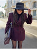 Women's Autumn Winter Slim Waist Chic Blazer Coats Office Ladies Double Breasted Suits Jacket Women Clothing