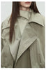 Spring Autumn Oversized Khaki Long Trench Coat for Women Double Breasted Loose Casual European Overcoat