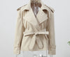 Solid Lace Up Long Trench Coat Women Full Sleeve Lapel Single Breasted Loose Outerwear Lady Autumn Daily Highstreet Coat