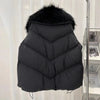 Puffer Coat Women Knit Sleeve Real Fur Coat Winter Large Real Raccoon Fur White Duck Down Jacket Oversized Feather Parka