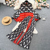 Europe and America Style Women's Spring Vintage Plaid Ruffled Shirt Long Pants Sets