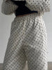 Casual Women's Polka Dot Padded Cotton Coat Pant Suit Hooded Full Sleeve Zipper Coats Straight Pants Winter Lady Ski Set