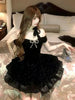 Autumn Vintage Elegant Y2K Velvet Off Shoulder Dress Bow Bodycon Mini A-line Women Evening Party Subculture Lolita