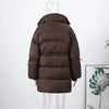 High Collar Puffer Women's Winter Coat Drawstring Waist Cinched Padded Jacket Thick Loose Casual For Ladies Streetwear Parka