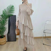 Spring Ruffles Pleated Dress Women Round Neck Flare Sleeves Loose Chic Long Length Female Party Clothes 2DA3391