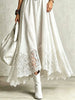 Women Vintage Boho Turtleneck Long Sleeve Maxi Dress Lace Hem Sashes Waist Flowy Long Dress Fall Winter Elegant Ladies Robe