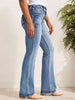 Women's Casual Button Pocket Jeans - High-Quality Straight-Leg Denim Pants for Everyday Wear -Selling Jeans for